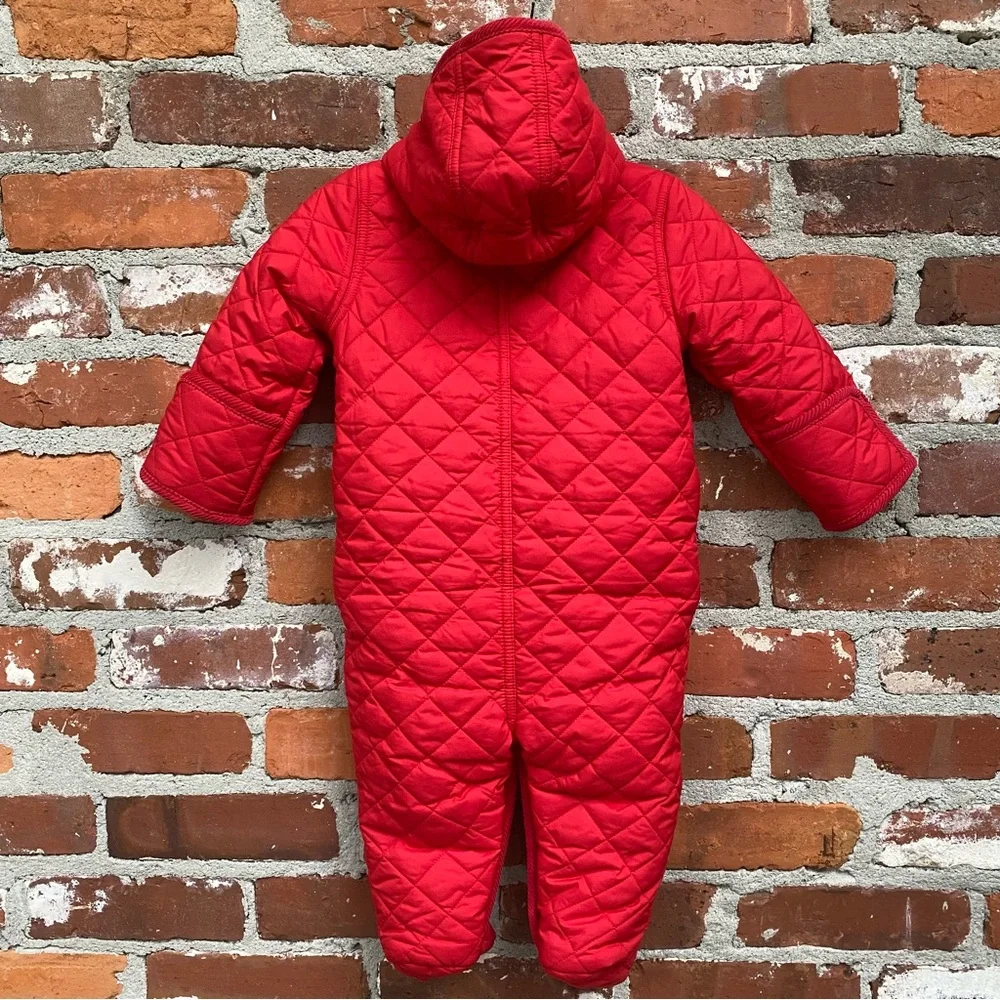 Ralph Lauren Baby Red Quilted‎ Hooded Bunting Snowsuit 9M